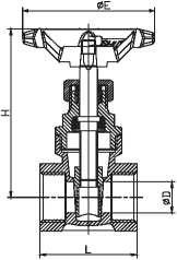 Casting Body Brass Female Thread 4 Inch Gate Valve Brass Connect Manual Power