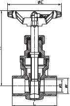 Brass 6 Inch Gate Valve Casting Body Brass Solder Ends NPT BSP Standard