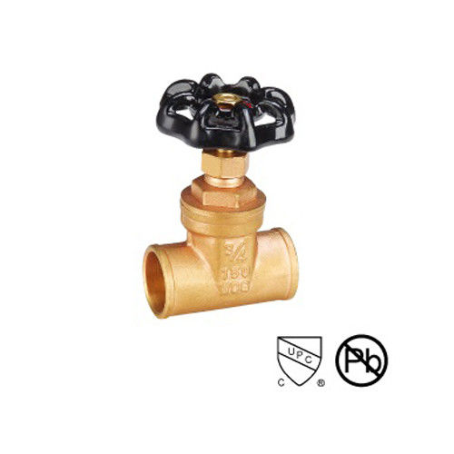 SS Brass Gate Valve Casting Body Threaded Water Gate Valve Connect Manual Power Black Handwheel